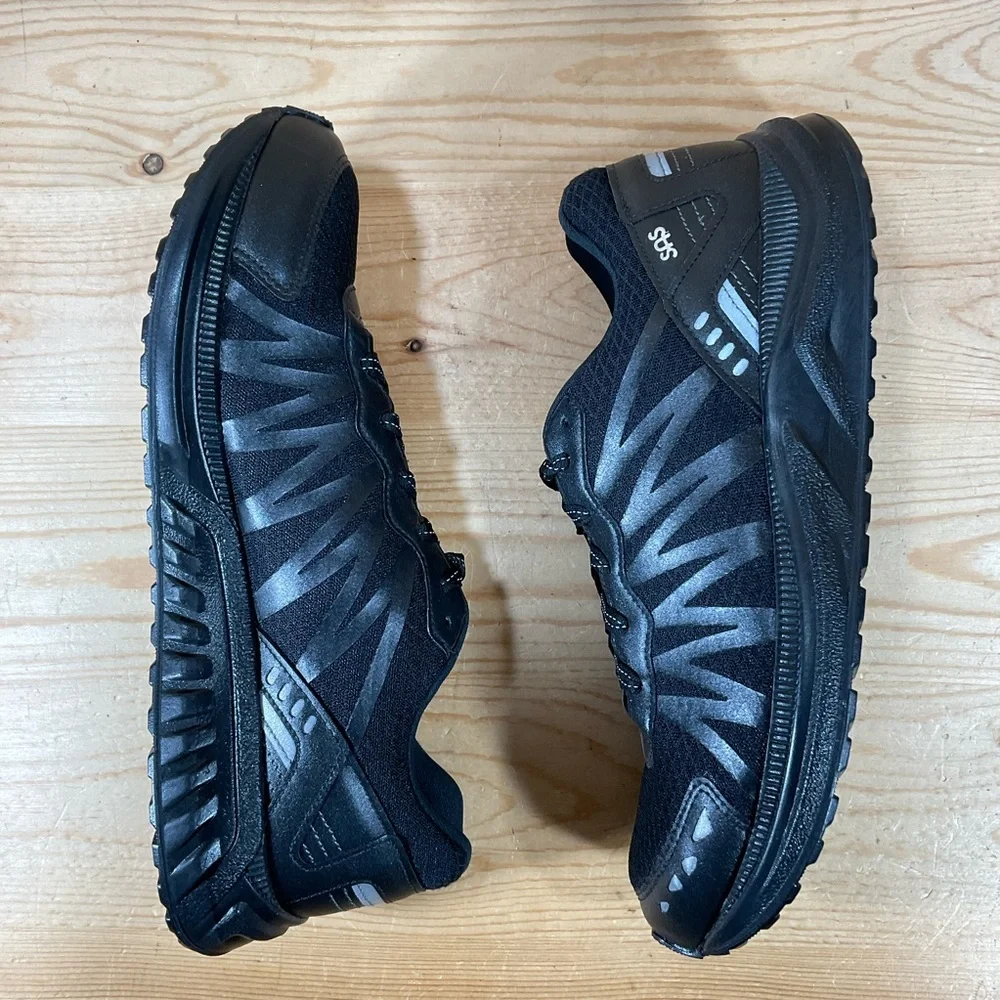 SAS Pursuit Sport Sneakers Shoes Mens 9.5 D Black Comfort Lace Up Orthopedic USA